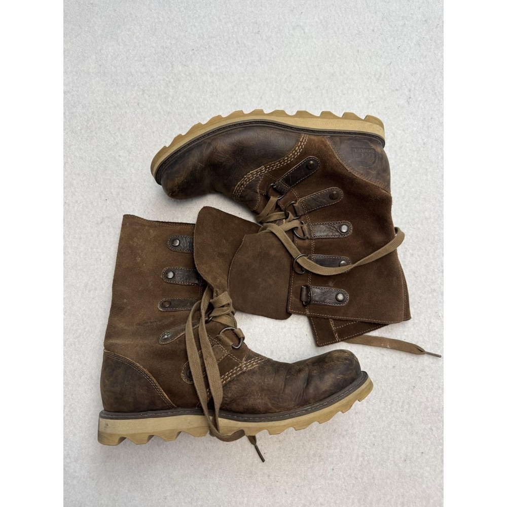 Sorel Scotia Boots Women's Size 8 Brown Suede Lace Up Mid Calf Winter Waterproof